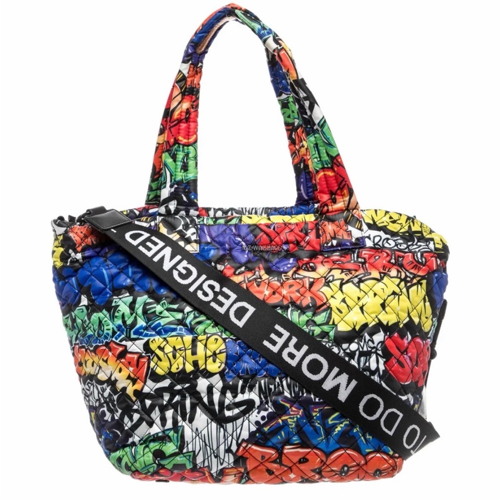 MZ Wallace Special Edition Graffiti Quilted Tote with Detachable Strap